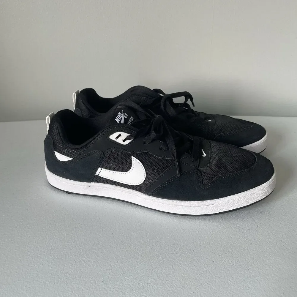 Nike SB Alleyoop Sneakers Skate Shoes Black White CJ0882-001 Men's Size 12